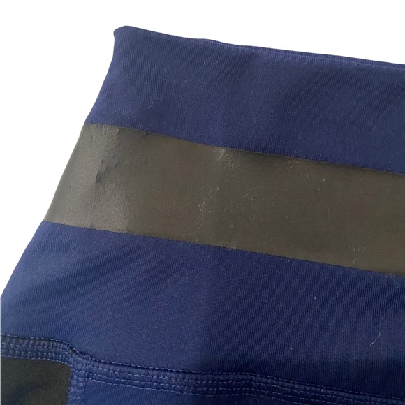 Pink Victoria’s Secret Ultimate Navy Blue and Black Leggings with Mesh Detail - Picture 6 of 13